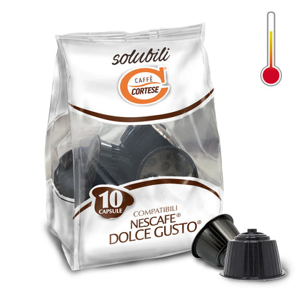 10 Capsule Caffè Cortese compatibili Dolce Gusto - Solubili Bevanda Calda Cioccolata